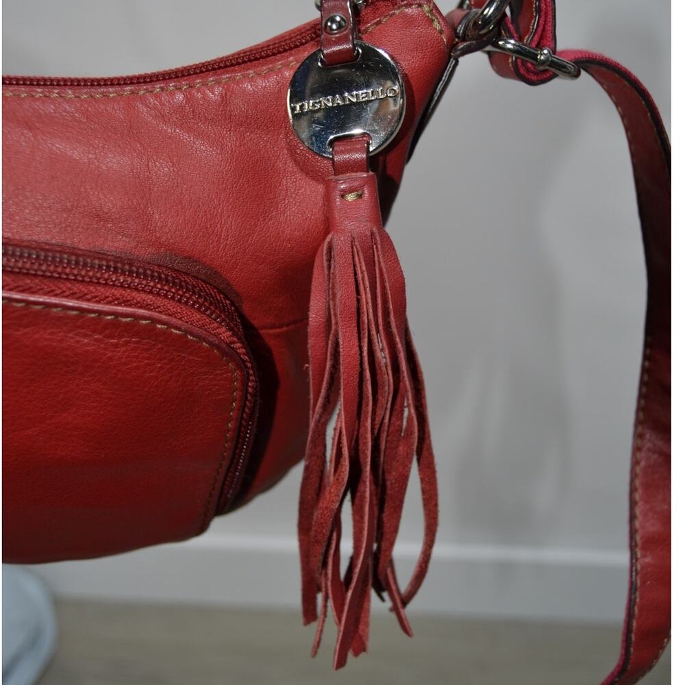 Tignanello Red Leather Crossbody Purse - Picture 3 of 15